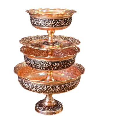 سرویس پذیرایی مسی لوکس 4 پارچه مدل نارینه