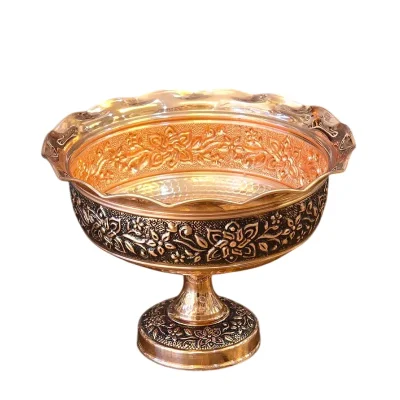 سرویس پذیرایی مسی لوکس 4 پارچه مدل نارینه - تصویر 2