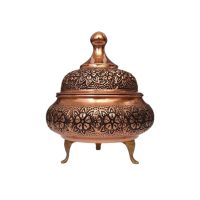 قندان مسی سه پایه گلبرگ نانو شده طرح سفینه ای