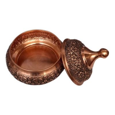 قندان مسی سه پایه گلبرگ نانو شده طرح سفینه ای - تصویر 3