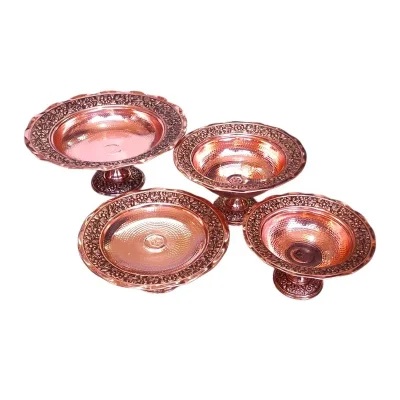 سرویس پذیرایی مسی 4 تکه نانو شده  گلبرگ فضلی - تصویر 2